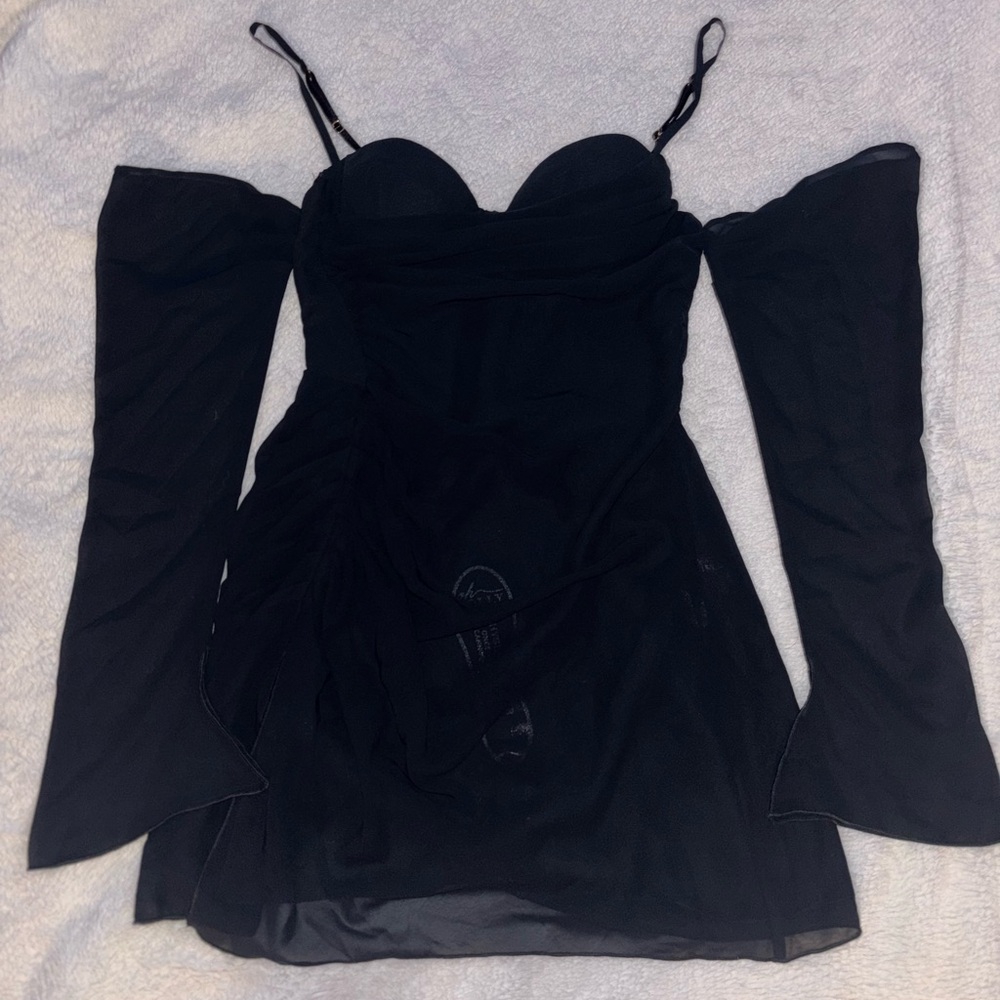 Oh Polly, Off the Shoulder Corset Mini Dress, Black size US 2